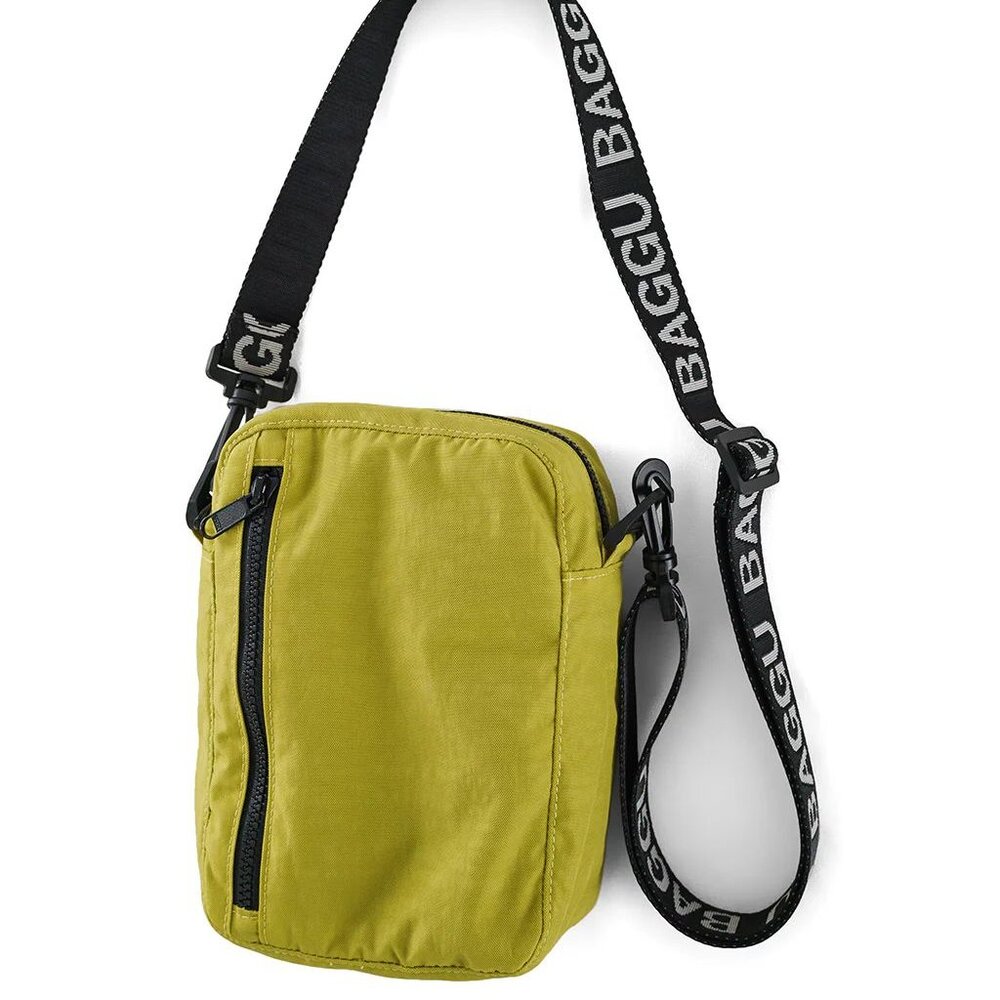 NWT Baggu Sport Crossbody - Chartreuse w/ OG White Logo Strap - Picture 4 of 4